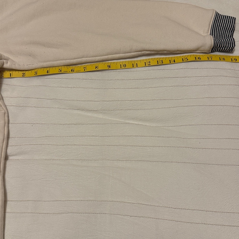 Lands' End Serious Sweats Sailor Style Cream Hoodie - Picture 7 of 7